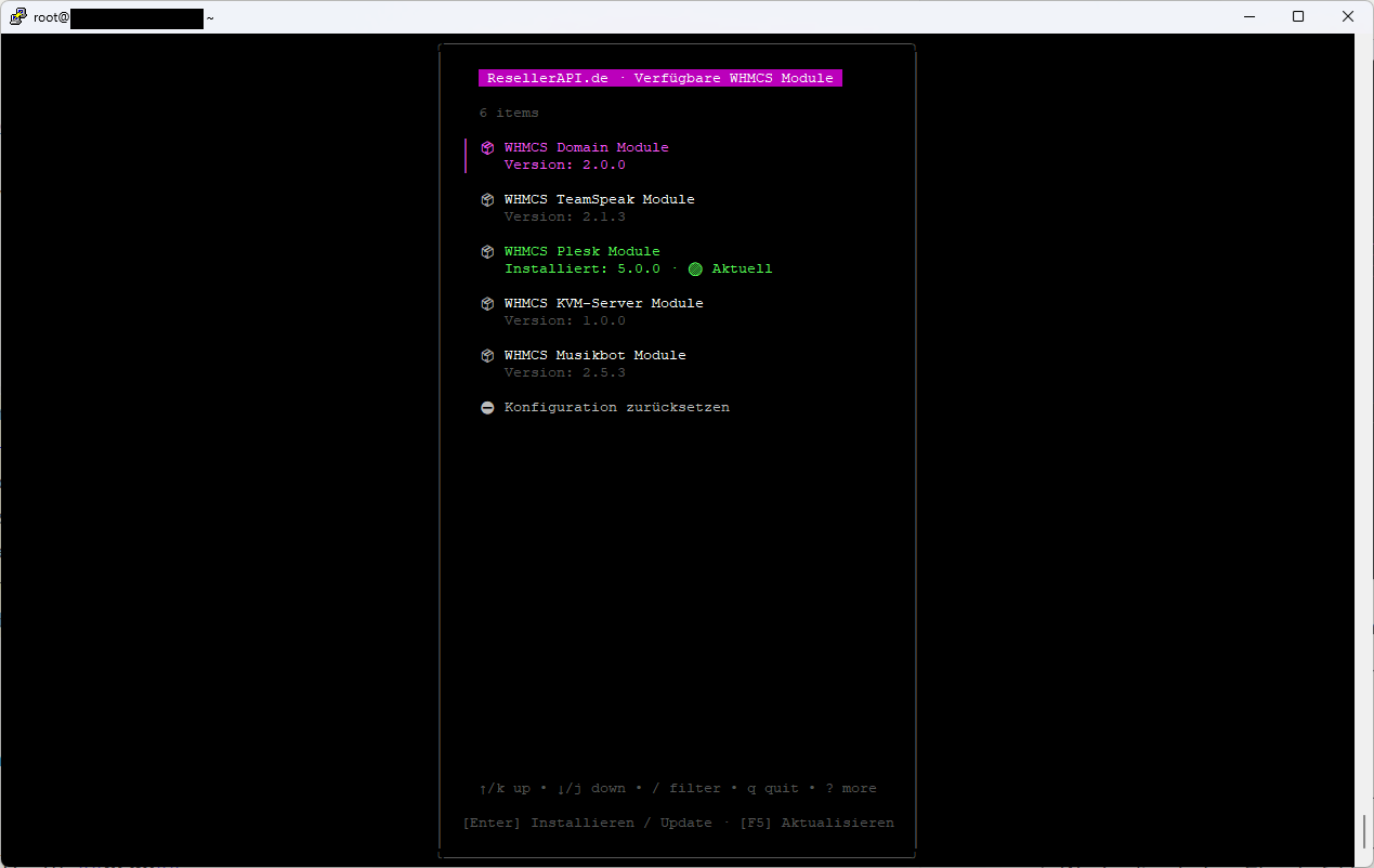 Reseller CLI-TOOL Module list